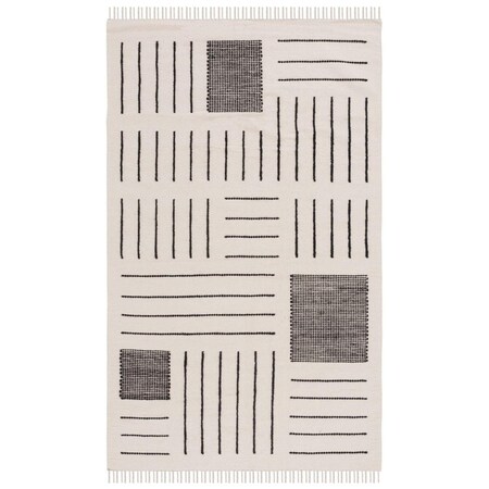 Safavieh 5 x 8 ft. Kilim Hand Woven Rectangle Area Rug Ivory & Black KLM326A-5